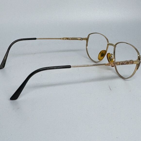 Les bases de bourgeouis Eyeglasses Frames Gold Round Full RIm 52-15 H5536 - Picture 4 of 8